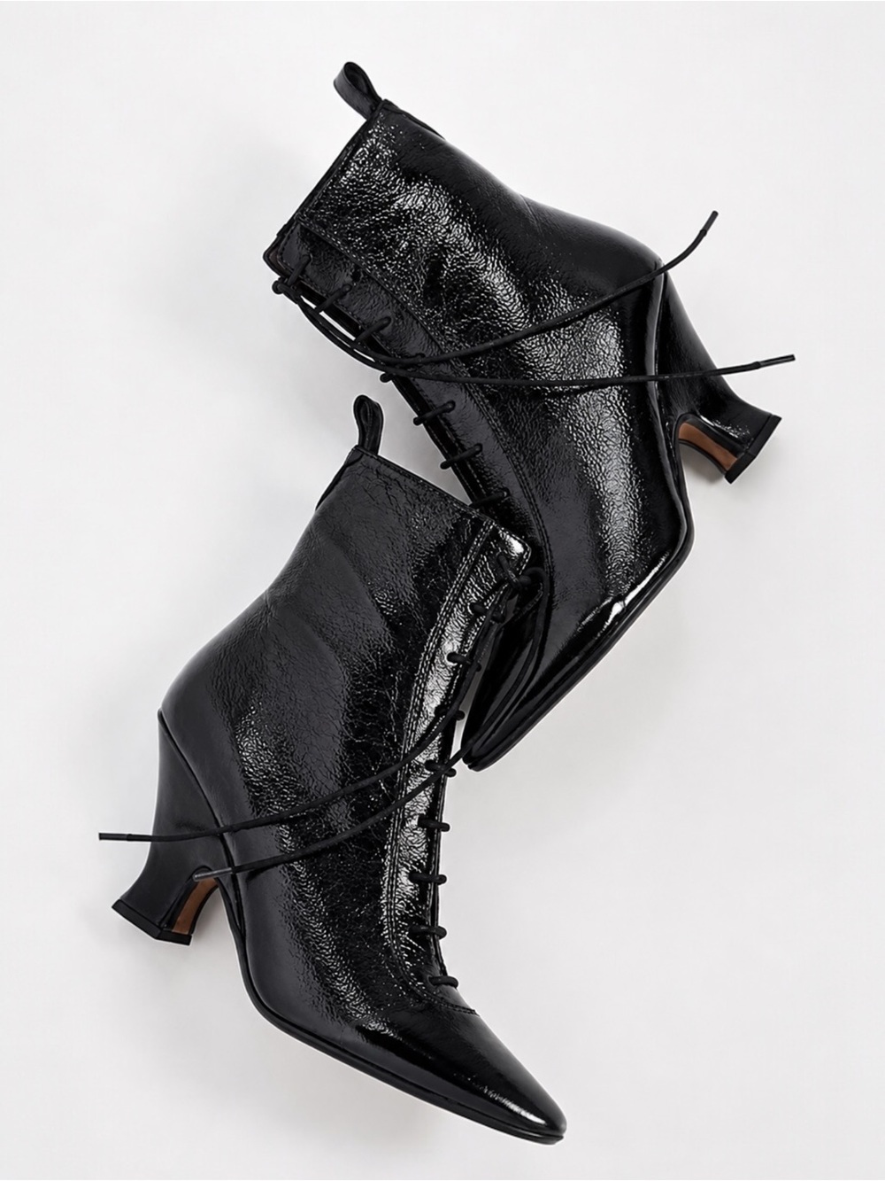 Marc Jacobs The Victorian Patent Leather Witch Lace Heel Boots